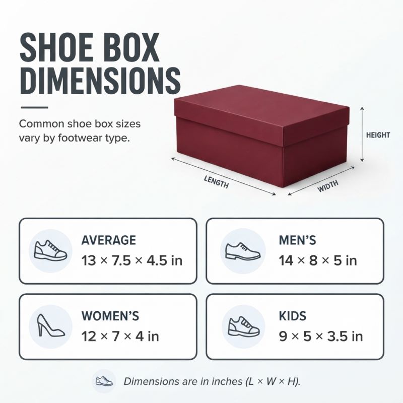 Standard Shoe Box Sizes for Different Footwear